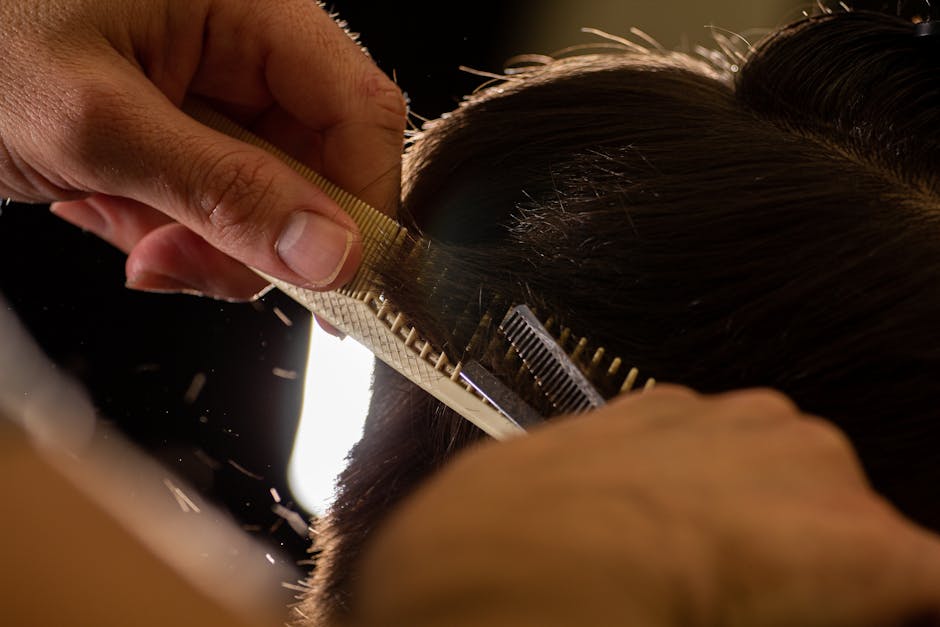 Hairstylist providing service in salon