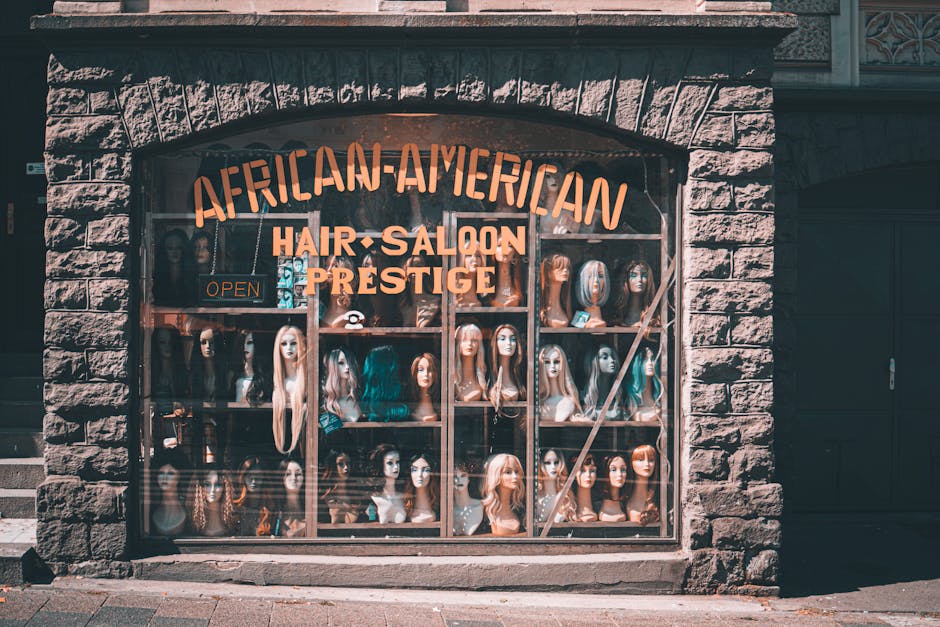 Beauty salon storefront exterior